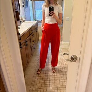 Oscar de la Renta Vibrant Red Trousers